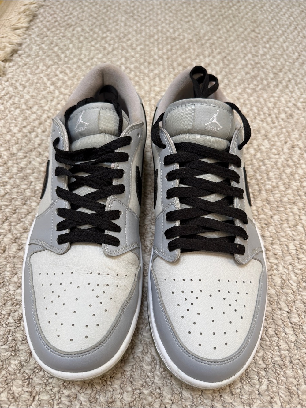 Jordan 1 Golf Men's Grey, White & Black Golf Sneakers 10.5